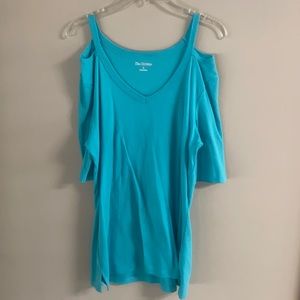 Open shoulder short sleeve top